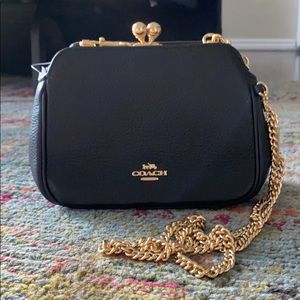 Coach Crossbody Pearl Kisslock Bag in Black